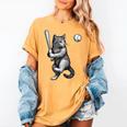 Cute Kitten Playing Baseball Hitter Bat Cool Baseball Cat Women's Comfort Colors T-Shirt Mustard