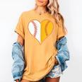 Cute Love Baseball Fast Pitch Softball Heart Baseball Mom Women's Comfort Colors T-Shirt Mustard Cute Love Baseball Fast Pitch Softball Heart Baseball Mom Women's Comfort Colors T-Shirt Mustard