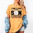 I Don't Care If My Son Is Embarrassed Baseball Mom Women's Comfort Colors T-Shirt Mustard