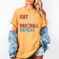 Eat Sleep Baseball Repeat Bat Ball Player Fan Women's Comfort Colors T-Shirt Mustard Eat Sleep Baseball Repeat Bat Ball Player Fan Women's Comfort Colors T-Shirt Mustard