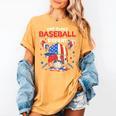 Eat Sleep Baseball Repeat Ice Cream Drip Crossed Bats Women's Comfort Colors T-Shirt Mustard Eat Sleep Baseball Repeat Ice Cream Drip Crossed Bats Women's Comfort Colors T-Shirt Mustard