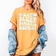 Eat Sleep Baseball Repeat Baseball Lover Baseball Mom Girls Women's Comfort Colors T-Shirt Mustard