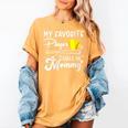 My Favorite Player Calls Me Mommy Softball Baseball Mom Women's Comfort Colors T-Shirt Mustard