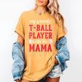 My Favorite T-Ball Player Calls Me Mama Baseball Mom Women's Comfort Colors T-Shirt Mustard