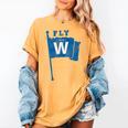 Fly The W Chicago Baseball Winning Flag Distressed Premium Tri-Blend Women's Comfort Colors T-Shirt Mustard