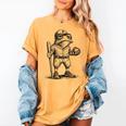 Frog Basketbal Men Women Grumpy Frog Playing Baseball Women's Comfort Colors T-Shirt Mustard