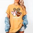 Game Day Vibes Football Baseball Mom Heart Women's Comfort Colors T-Shirt Mustard Game Day Vibes Football Baseball Mom Heart Women's Comfort Colors T-Shirt Mustard