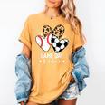 Game Day Vibes Soccer Baseball Mom Heart Women's Comfort Colors T-Shirt Mustard