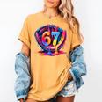Gen Alpha Slang Ice Cream Drip Six Seven 67 Baseball Catcher Women's Comfort Colors T-Shirt Mustard