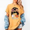 Grandma Life Basketball And Baseball Mom Funny Women's Comfort Colors T-Shirt Mustard