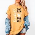 Happy Mother's Day Baseball Mom Leopard Softball Lover Women's Comfort Colors T-Shirt Mustard Happy Mother's Day Baseball Mom Leopard Softball Lover Women's Comfort Colors T-Shirt Mustard