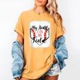 My Heart Is On That Field Baseball Mom Momm Women's Comfort Colors T-Shirt Mustard My Heart Is On That Field Baseball Mom Momm Women's Comfort Colors T-Shirt Mustard
