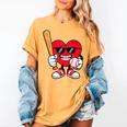 Heart Playing Baseball Valentines Day Women's Comfort Colors T-Shirt Mustard Heart Playing Baseball Valentines Day Women's Comfort Colors T-Shirt Mustard