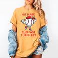 Hit Hard Run Fast Turn Left Baseball Player Premium Tri-Blend Women's Comfort Colors T-Shirt Mustard Hit Hard Run Fast Turn Left Baseball Player Premium Tri-Blend Women's Comfort Colors T-Shirt Mustard