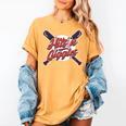 Hits 'n Giggles Baseball Player Women Baseball Mom Mother Women's Comfort Colors T-Shirt Mustard