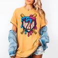 HUGvyn 7th Birthday Baseball Ice Cream Drip Number 7 Kid Boy Women's Comfort Colors T-Shirt Mustard
