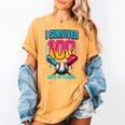 HUGvyn I Survived 100 Days Baseball Teacher Ice Cream Drip Women's Comfort Colors T-Shirt Mustard HUGvyn I Survived 100 Days Baseball Teacher Ice Cream Drip Women's Comfort Colors T-Shirt Mustard