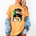 Ireland Baseball Mom Messy Bun Irish Baseball Girl Women's Comfort Colors T-Shirt Mustard Ireland Baseball Mom Messy Bun Irish Baseball Girl Women's Comfort Colors T-Shirt Mustard