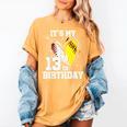 It's My 13th Birthday Baseball Softball Heart 13 Year Old Women's Comfort Colors T-Shirt Mustard