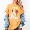It's My 8th Birthday Baseball Football Heart 8 Year Old Women's Comfort Colors T-Shirt Mustard