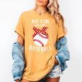 Just A Girl Who Loves Baseball Cute Retro Baseball Lover Women's Comfort Colors T-Shirt Mustard