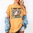I Just Hit 100 Days Of School Camo Baseball 100 Days Smarter Women's Comfort Colors T-Shirt Mustard