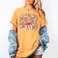Leopard Checkered Game Day Baseball Coquette Bow Women Girls Women's Comfort Colors T-Shirt Mustard Leopard Checkered Game Day Baseball Coquette Bow Women Girls Women's Comfort Colors T-Shirt Mustard