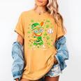 Leprechaun Playing Baseball Happy St Patricks Day Men Boys Women's Comfort Colors T-Shirt Mustard