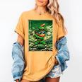 Leprechaun Playing Baseball Japanese Art St Patricks Day Women's Comfort Colors T-Shirt Mustard Leprechaun Playing Baseball Japanese Art St Patricks Day Women's Comfort Colors T-Shirt Mustard