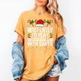Most Likely To Play Baseball With Santa Christmas Baseball Women's Comfort Colors T-Shirt Mustard Most Likely To Play Baseball With Santa Christmas Baseball Women's Comfort Colors T-Shirt Mustard