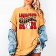 Loud Proud Baseball Mom Red Team Leopard Baseball Mom Squad Women's Comfort Colors T-Shirt Mustard