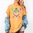 Mardi Gras Baseball Carnival Party Ice Cream Drip Boys Women's Comfort Colors T-Shirt Mustard Mardi Gras Baseball Carnival Party Ice Cream Drip Boys Women's Comfort Colors T-Shirt Mustard