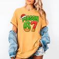 Mason 67 Christmas Ice Cream Drip Meme Six Seven Baseball Women's Comfort Colors T-Shirt Mustard