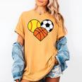 Mom Sports Heart Soccer Basketball Baseball Softball Women's Comfort Colors T-Shirt Mustard Mom Sports Heart Soccer Basketball Baseball Softball Women's Comfort Colors T-Shirt Mustard