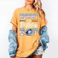 Mommy Of The Birthday Boy Baseball Ice Cream Drip Matching Women's Comfort Colors T-Shirt Mustard