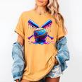 Neon Dripping Baseball And Bats Colorful Sports Art Women's Comfort Colors T-Shirt Mustard