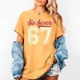 Number 67 Meme Six Seven Baseball Style Kids Boy Teen Women's Comfort Colors T-Shirt Mustard Number 67 Meme Six Seven Baseball Style Kids Boy Teen Women's Comfort Colors T-Shirt Mustard