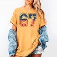 Number 67 USA Raglan Baseball Tee Women's Comfort Colors T-Shirt Mustard