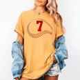 Number 7 Years Baseball 7TH Birthday Women's Comfort Colors T-Shirt Mustard Number 7 Years Baseball 7TH Birthday Women's Comfort Colors T-Shirt Mustard
