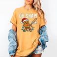 Oh Snap Gingerbreadman Christmas Baseball Humor Women's Comfort Colors T-Shirt Mustard