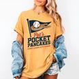 Pat's Pocket Pancakes Flag Baseball On Pancake Women's Comfort Colors T-Shirt Mustard Pat's Pocket Pancakes Flag Baseball On Pancake Women's Comfort Colors T-Shirt Mustard