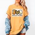 Peace Love Baseball Mom Leopard Print Mother's Day Women's Comfort Colors T-Shirt Mustard Peace Love Baseball Mom Leopard Print Mother's Day Women's Comfort Colors T-Shirt Mustard