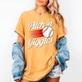 Pitch 'n Giggles Baseball Player Women Baseball Mom Women's Comfort Colors T-Shirt Mustard