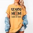 Proud Senior Baseball Mom Senior 2024 Class Leopard Game Day Raglan Baseball Tee Women's Comfort Colors T-Shirt Mustard