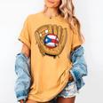Puerto Rican Flag Baseball Player Boricua Pride Beisbol PR Women's Comfort Colors T-Shirt Mustard