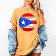 Puerto Rico Baseball Flag Boricua Beisbol Fan Gear Women's Comfort Colors T-Shirt Mustard