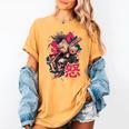 Punk Girl With Anger Kanji And Baseball Bat Women's Comfort Colors T-Shirt Mustard Punk Girl With Anger Kanji And Baseball Bat Women's Comfort Colors T-Shirt Mustard