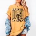 Raised In a Pen Baseball Pitcher Saying Bullpen Women's Comfort Colors T-Shirt Mustard