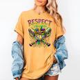 Respect The Drip Mardi Gras Baseball Ice Cream Boys Carnival Women's Comfort Colors T-Shirt Mustard Respect The Drip Mardi Gras Baseball Ice Cream Boys Carnival Women's Comfort Colors T-Shirt Mustard