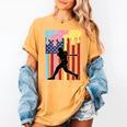Retro Baseball Drip Boys Ice Cream Patriotic American Flag Women's Comfort Colors T-Shirt Mustard Retro Baseball Drip Boys Ice Cream Patriotic American Flag Women's Comfort Colors T-Shirt Mustard